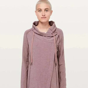 Lululemon  "Coast Easy " long sleeve Heathered Misty Merlot long sleeve wrap 8